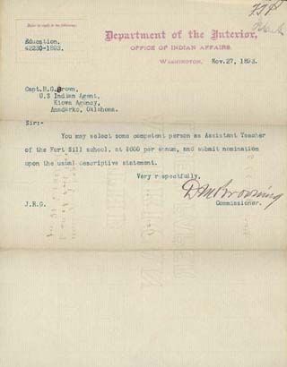 Click here to view larger image of letter from Daniel M. Browning to Hugh G. Brown.