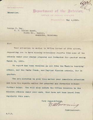 Click here to view larger image of letter from Daniel M. Browning to George D. Day.