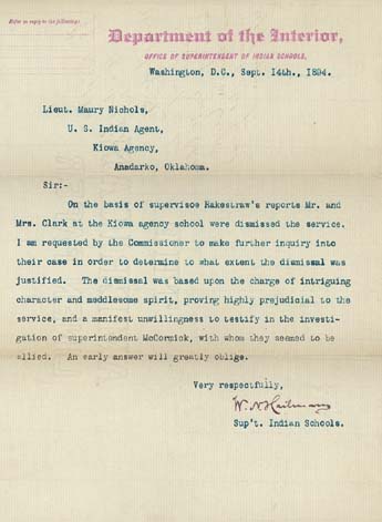 Click here to view larger image of letter from W. N. Hailmann to Maury Nichols
