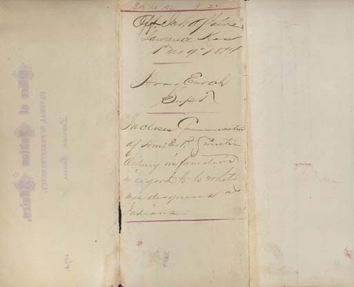 Image of back of letter from unknown sender to James M. Haworth.