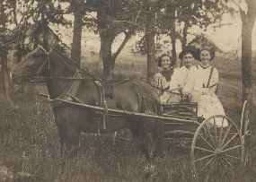 Winnie, Curtis, and Alice Lewis circa 1900 near Bokchito, I. T.
