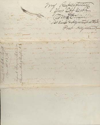 Click here to view larger image of back of letter from Wentz C. Miller to Jonathan Richards.