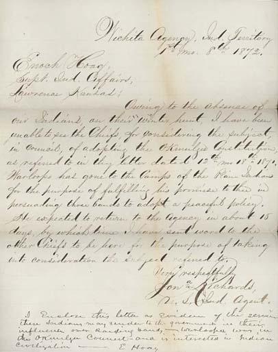 Click here to view larger image of letter from Jonathan Richards to Enoch Hoag.