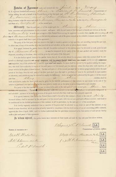 Click here to view larger image of Articles of Agreement between Edward P. Smith and Armour, Armour, and Plankinton.