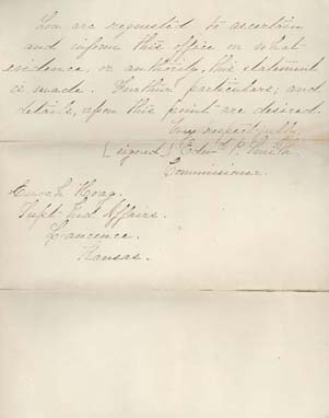 Click here to view larger image of letter from Edward P. Smith to Enoch Hoag.
