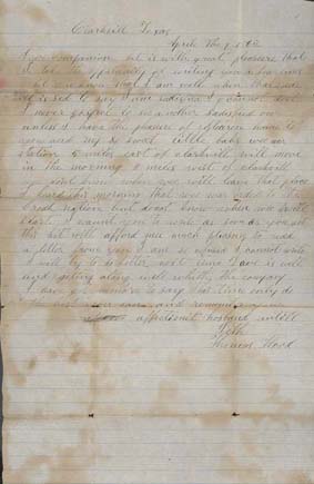 Click here to view larger image of letter from Thomas Wood to Mrs. E. A. Wood.