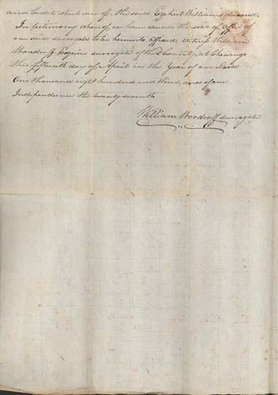 Click here to view larger image of letter of administration between William Woodruff and Emanuel Coryell.